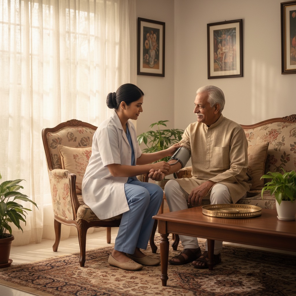 CareSquad home nursing professional caring for a patient